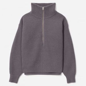Everlane The Felted Merino Half-Zip Sweater - M